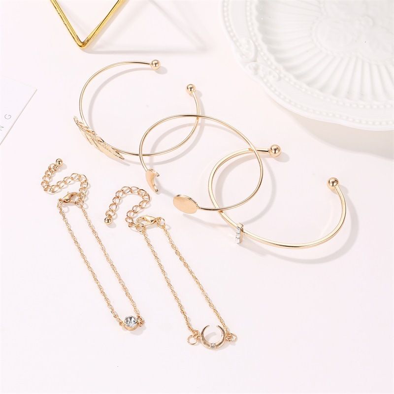 Female Fashionable Bracelets Women Gold Bohemia Design Jewelry Set