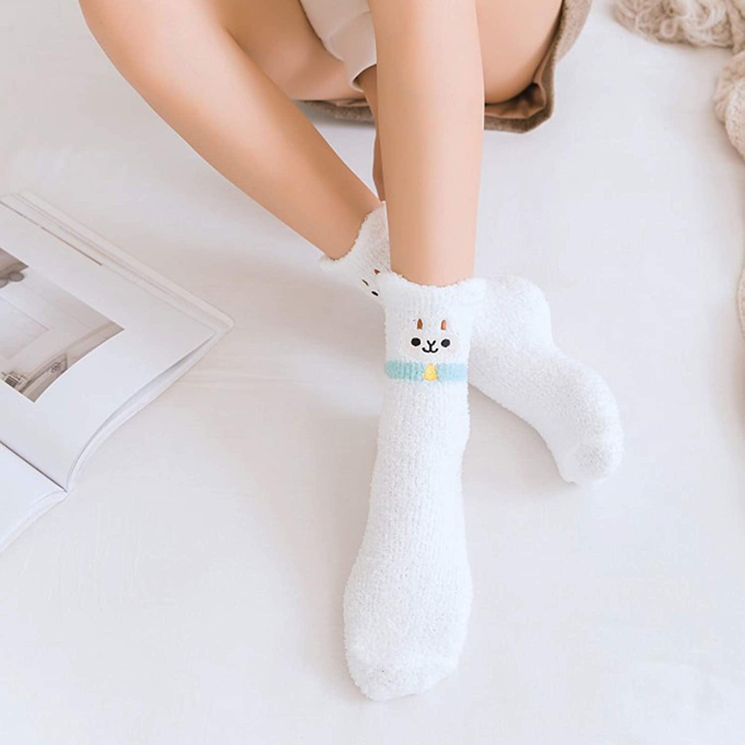 Womens Fuzzy Cute Animals Socks Winter Soft Slipper Cozy Fluffy Socks Gifts 5 Pairs - CHALIER
