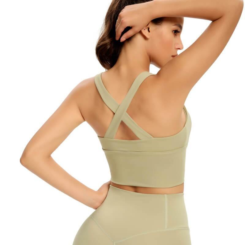 Womens Zip Front Sports Bra Wireless Bra Active Yoga Sports Soft Support Bra - CHALIER