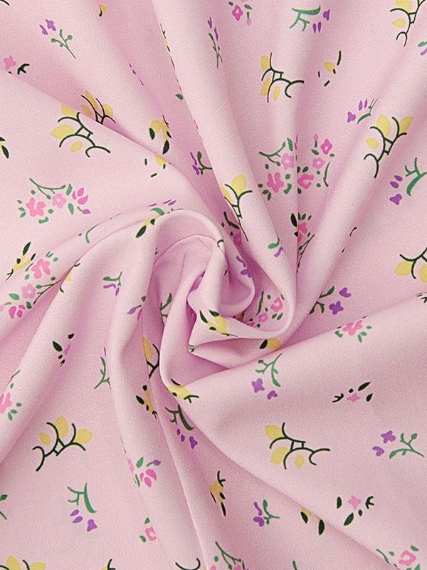 Women's Floral Print Elegant Sexy V-Neck Off Shoulder Dress A-line Pink Split Skirt - CHALIER