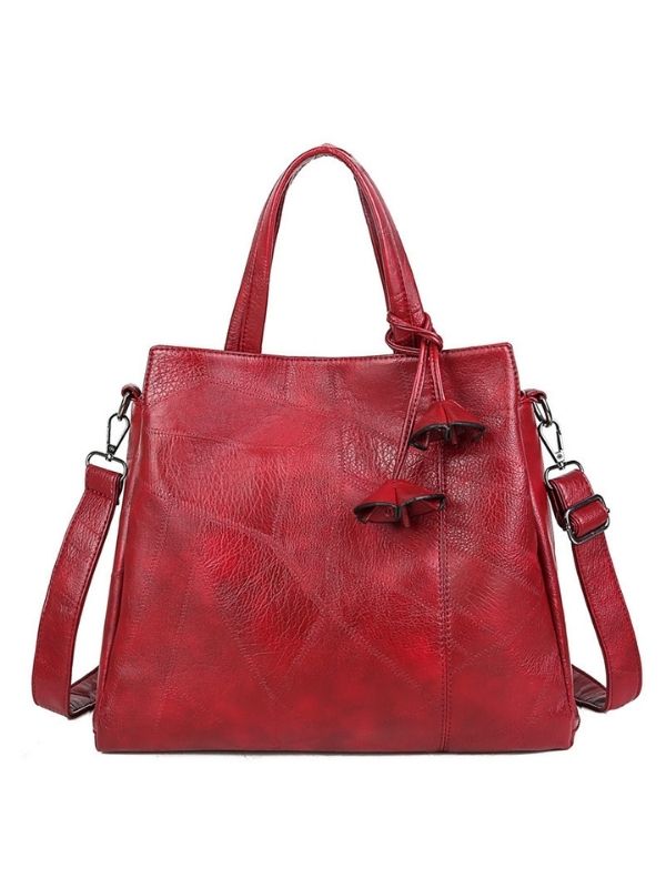 Women's Handbags Pu Solid Soft Shoulder Handbag