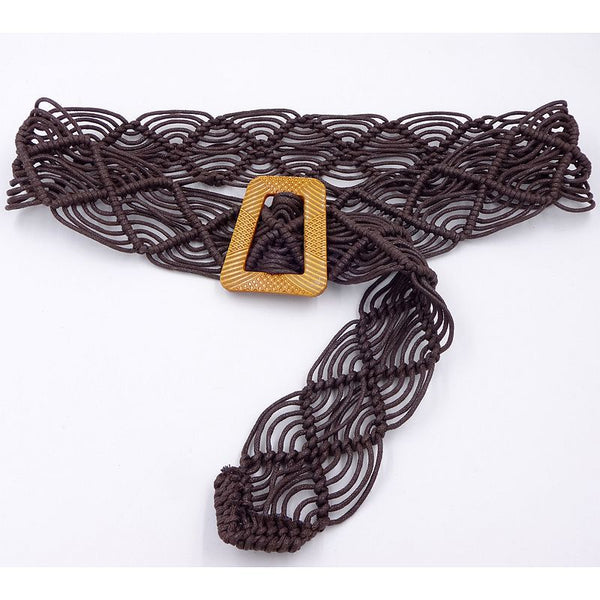 Women Fashion Dress Belt Knitted Bohemia Belt