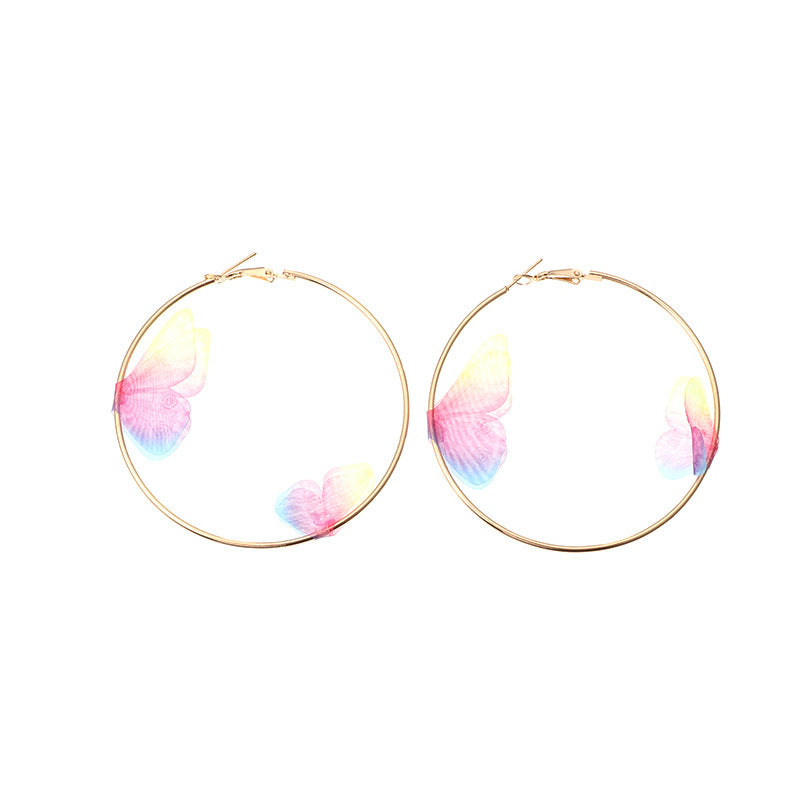 Female Design Earrings Women Fashion Hoop Butterfly Drop Earrings