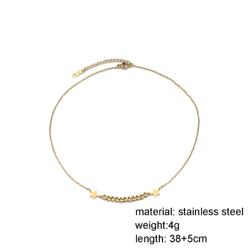 Female Design Necklaces Women Gold Stars Choker Jewelry