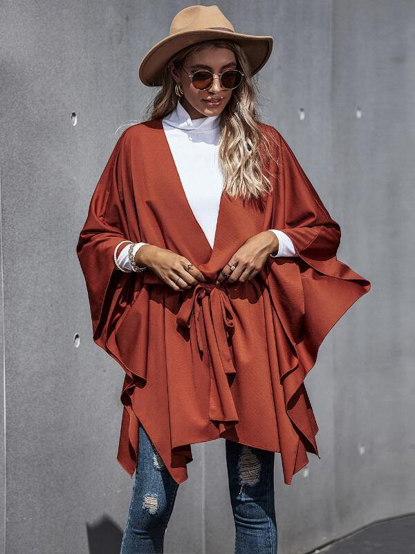Women's Loose Batwing Sleeve Cape Jacket - CHALIER