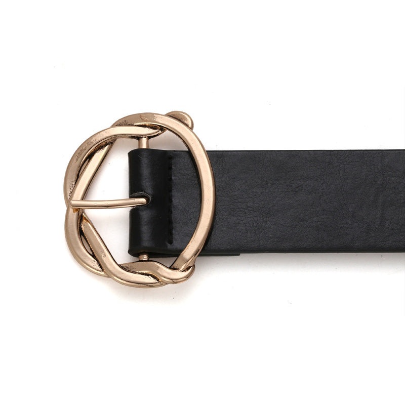 Women Design Fashion Dress Belt Hot Circle Gold Metal Belt