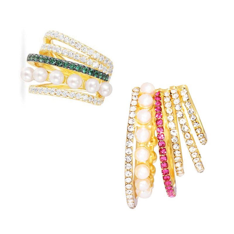 Female Fashionable Earrings 2 PCS Gold Women Wire Ea-loop