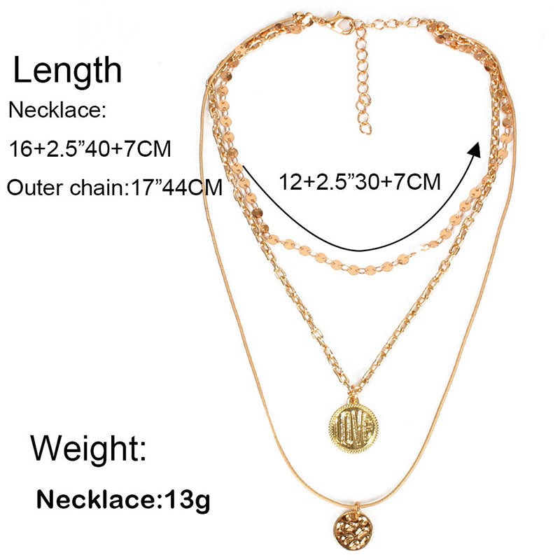 Female Layered Necklaces Women Gold Design Choker