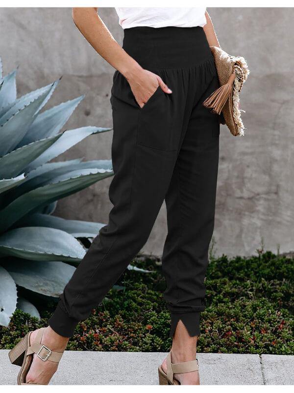 Chalier Pocketed Cotton Solid Casual Joggers - CHALIER