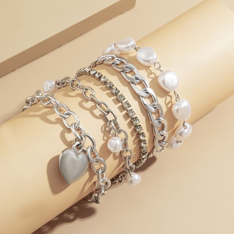 Female Fashionable Bracelets Woman Hot Heart Drop Jewelry Set