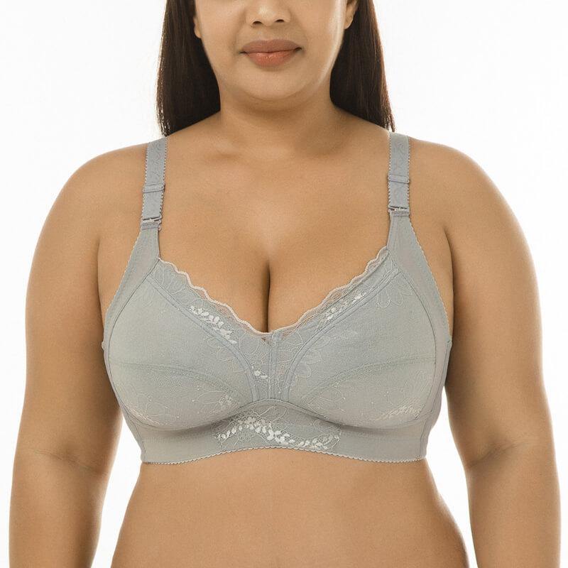 Women Plus Size Wirefree Push Up Breathable Sexy Bra - CHALIER