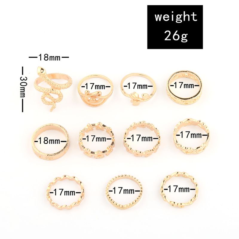 Female Design Rings Hot Gold Snack Woamn Jewelry Set