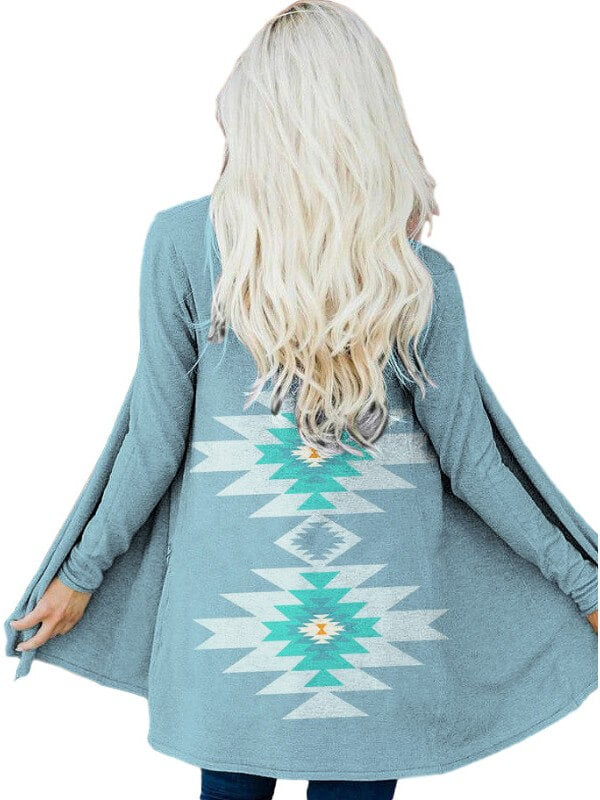 Women Geometric Printed Knitted Cardigan