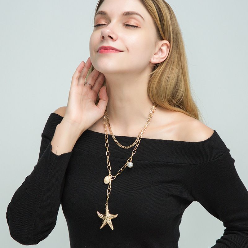 Female Design Necklaces Women Gold Hot Starfish Choker Jewelry