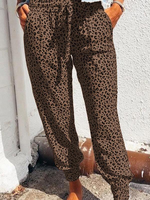 Chalier Fashion Breezy Leopard Joggers - CHALIER