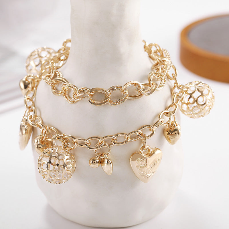 Female Fashionable Drop Bracelets Design Heart Jewelry