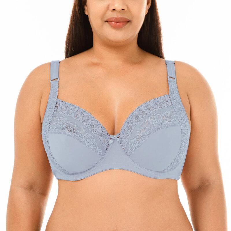 Womens Summer Plus Size Ultrathin Sexy Lace Ultimate Lift and Support Fashion Underwire Bra - CHALIER