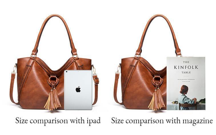 Ladies Handbags PU Daily Simple Vintage Shoulder Bucket Handbag - CHALIER