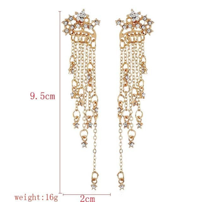 Female Hot Earrings Women Design Metal Stars Drop  Earrings