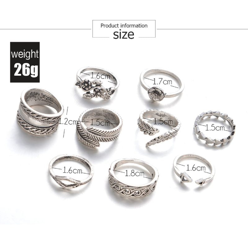 Female Design Rings Woman Fashionable Silver Jewelry Set