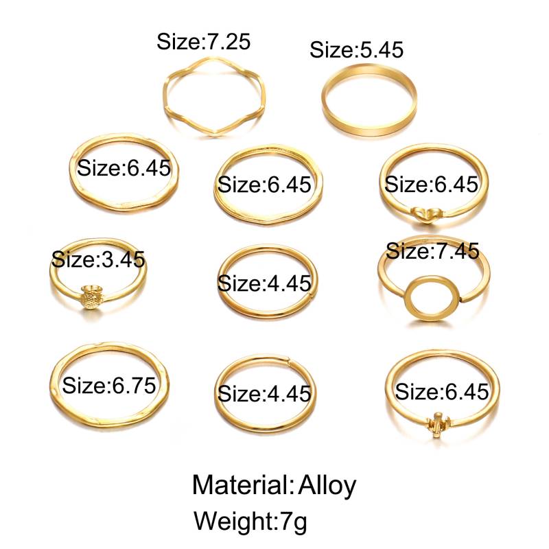 Female Design Hot Rings Gold Simple Jewelry Set