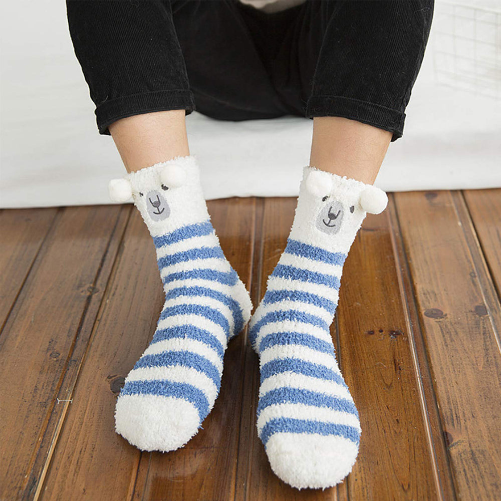 Womens Fuzzy Christmas Socks Winter Cozy Soft Fluffy Slipper Socks Gifts 6 Pairs