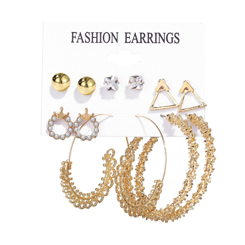 Female Hot Earrings Drop Pantherine Hoops Earrings 12PCS Sets