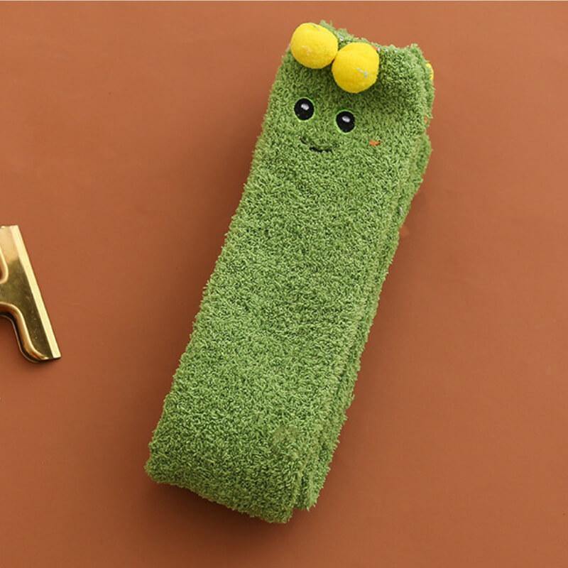 Womens Cozy Slipper Thick Socks Winter Soft Warm Fuzzy Stocking Leg Warm Socks Knee High - CHALIER