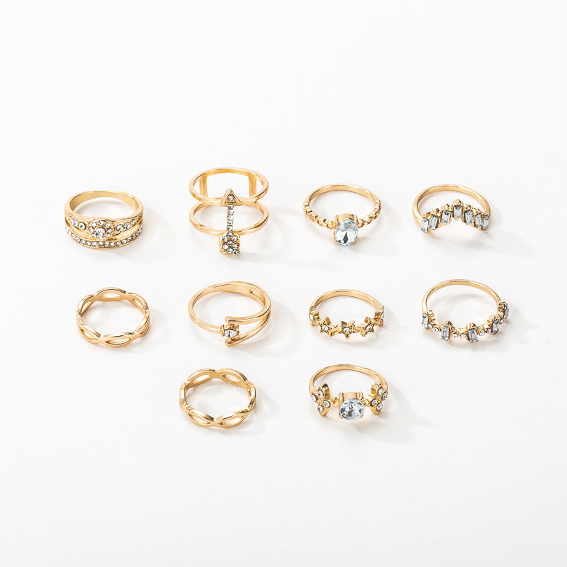 Female Design Hot Rings Gold Fashionable Jewelry Set