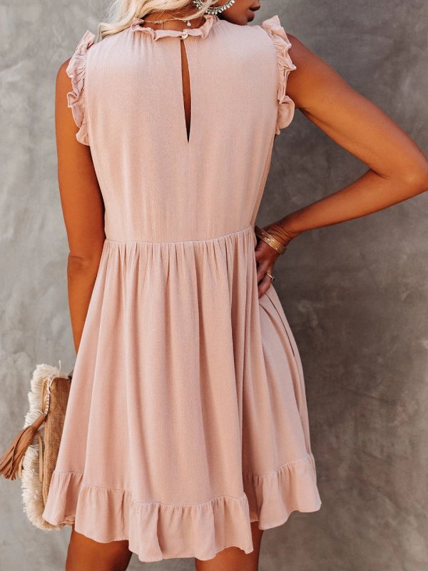 Women's Fashion Dress Falbala Sleeves Dress