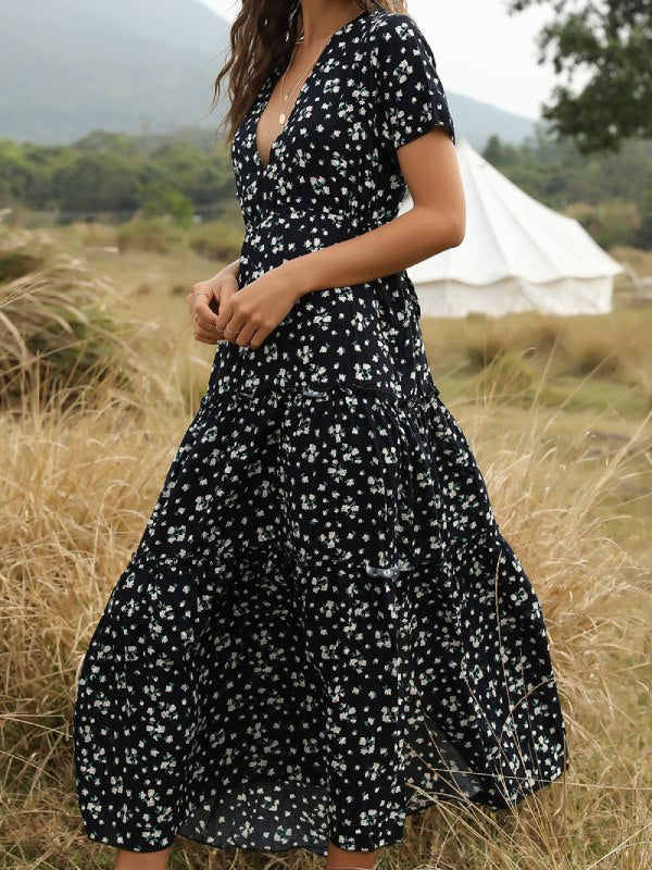 Women's Fashion Dress Floral Long Dress