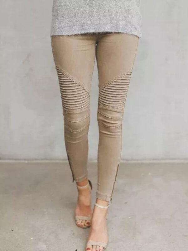 Chalier Women Cropped Moto Petite Casual Jeggings - CHALIER