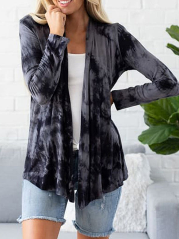 Women's Fashion Outwear Tie-Dye Design Coat