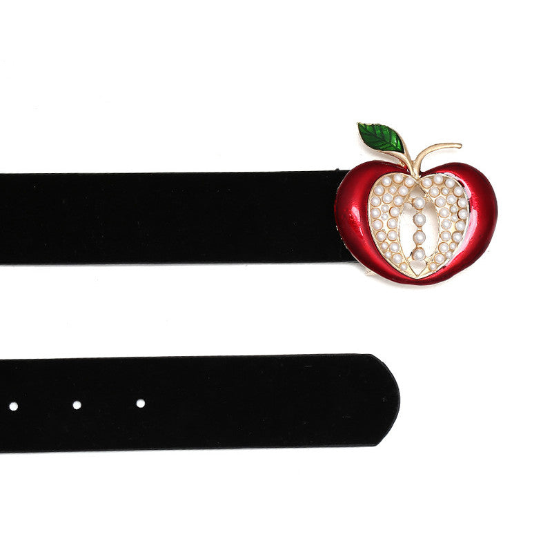 Women Design Dress Belt Fashion Apple Metal Belt