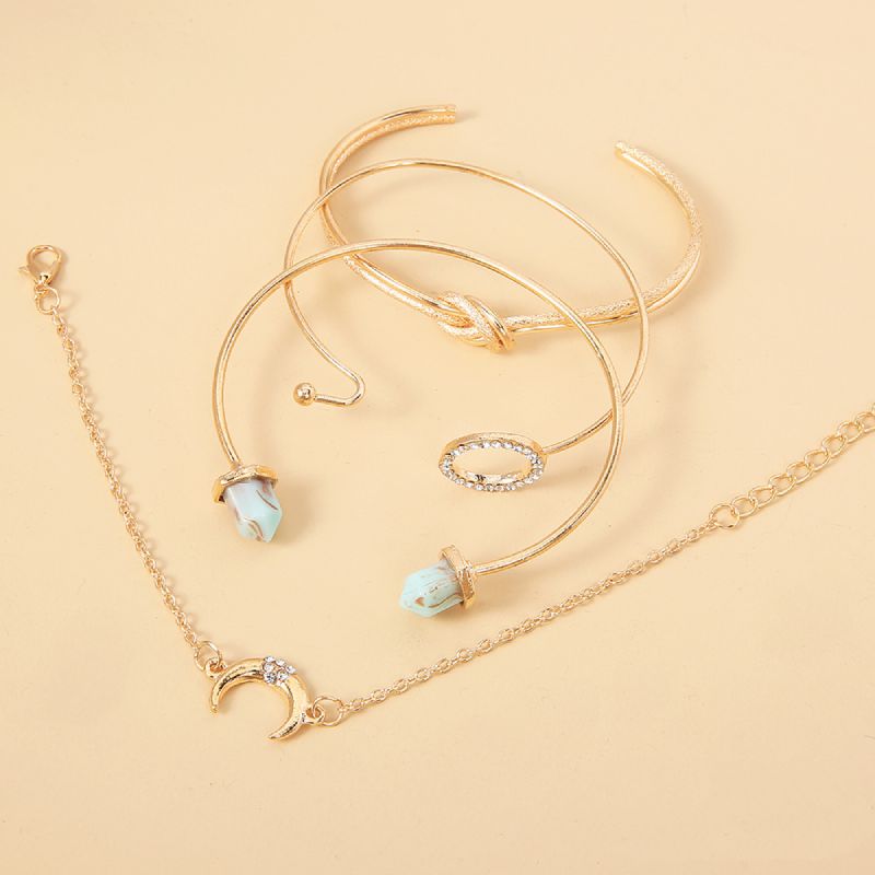 Female Fashionable Bracelets Woman Design Gold Bohemia Jewelry Set