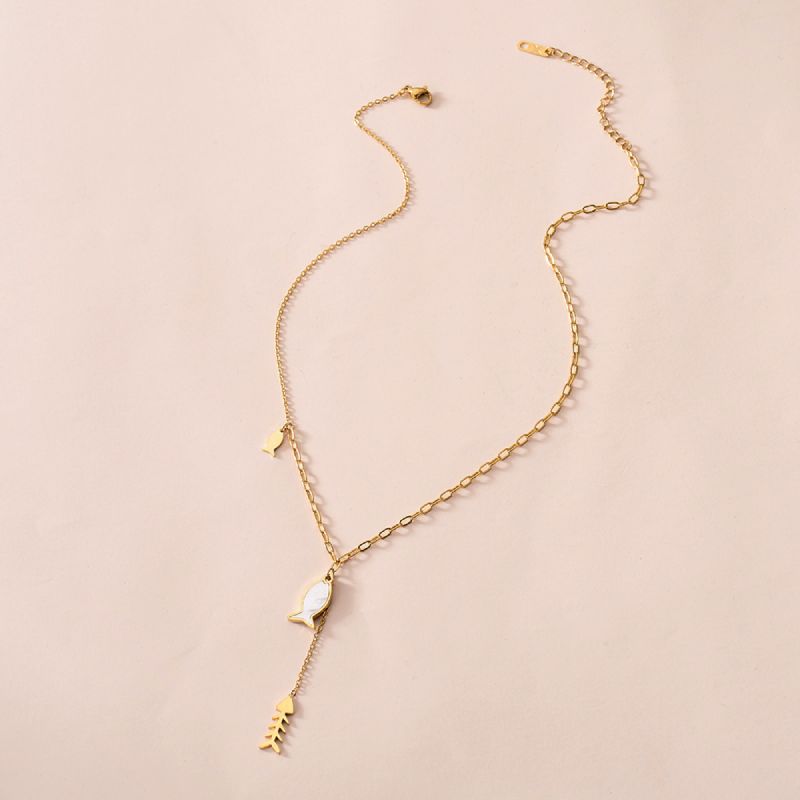 Female Hot Necklaces Women Gold Choker Fish Design Jewelry