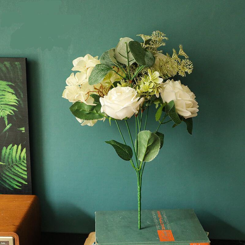 Artificial Flowers Bouquet Vintage Fake Silk Flowers Real looking Home&Wedding Decoration - CHALIER