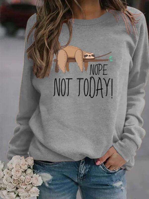 Women Long Sleeve Casual Animal Printed Crew Neck Sweatshirt - CHALIER