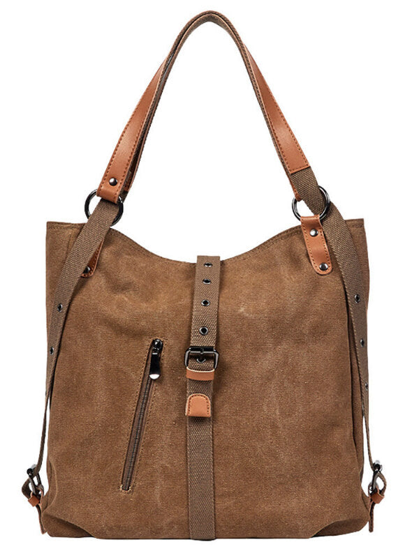 Canvas Backpack-Shoulder Bag With Extra Large Capacity