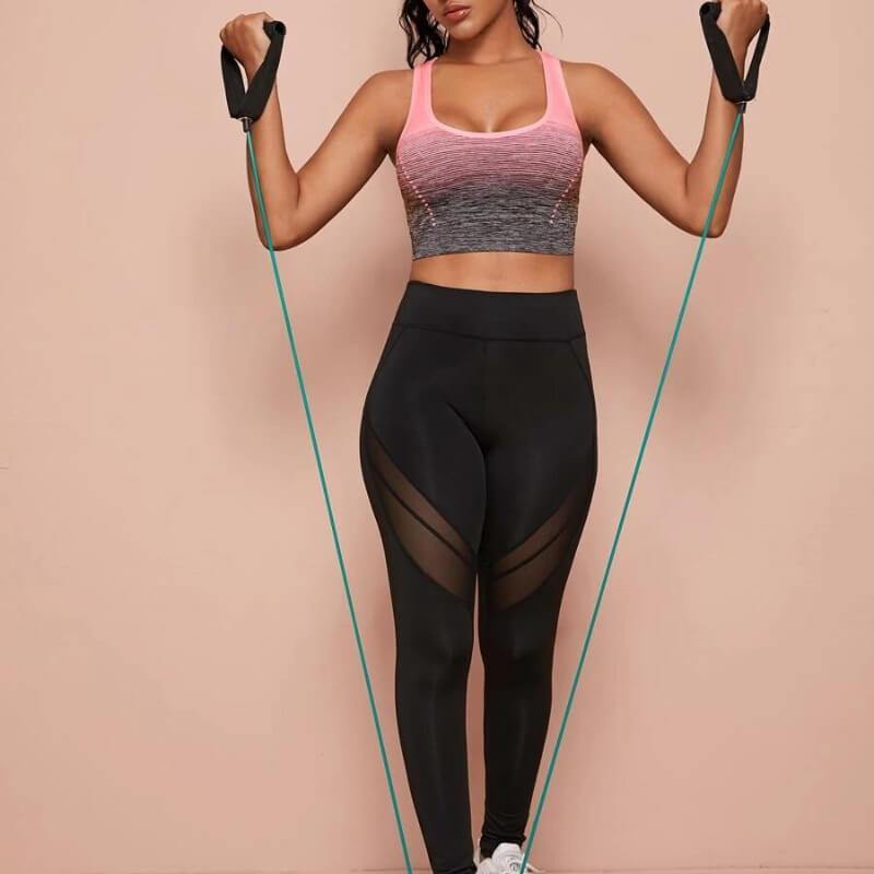 Women Medium Support Two Tone Racer Back Jockey Sports Yoga Padded Bra - CHALIER