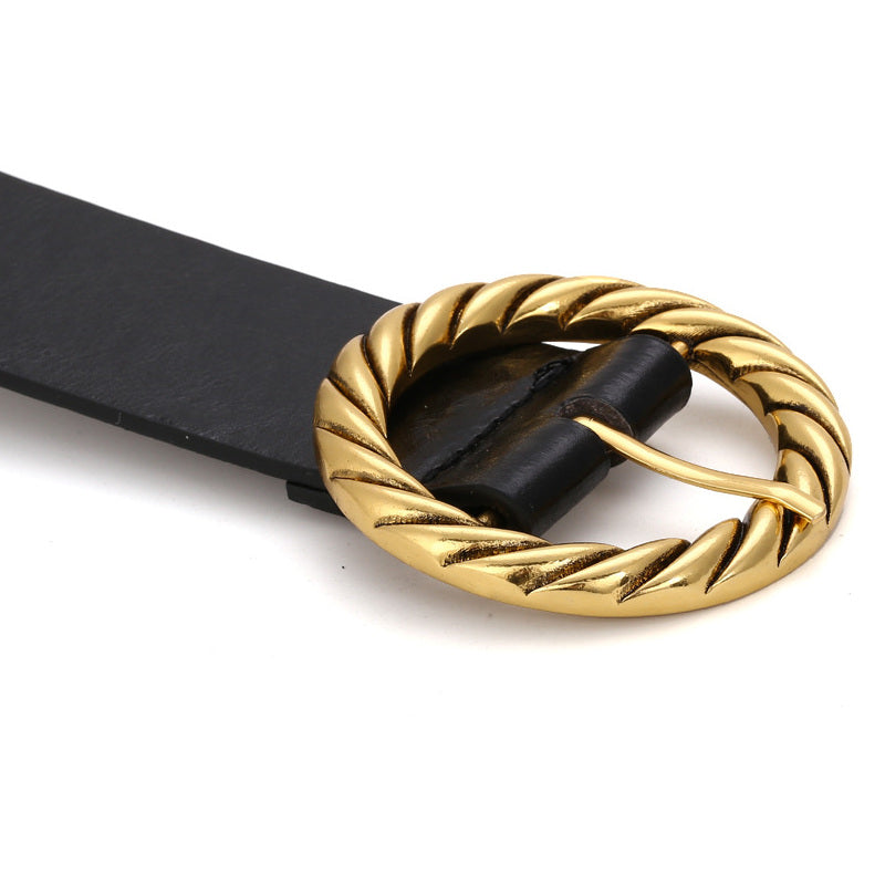 Women Design Dress Belt Hot Circle Metal Belt