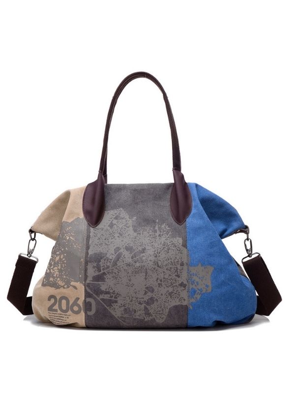 Women Casual High Capacity Canvas Handbag Bucket Shoulder Bag