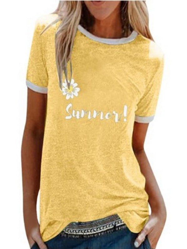Women Casual Simple Short Sleeve T-Shirt