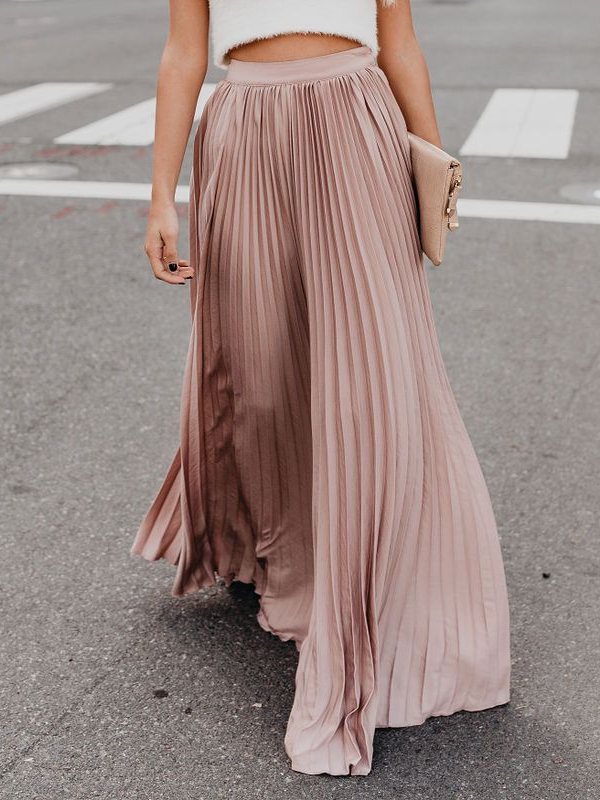 Women's Pleated Skirt Retro Fashion Skirt