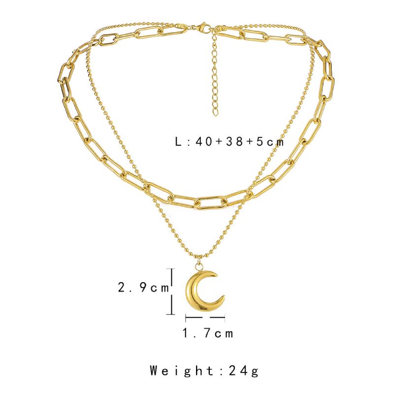 Female Hot Necklaces Women Gold Choker Moon Design Jewelry