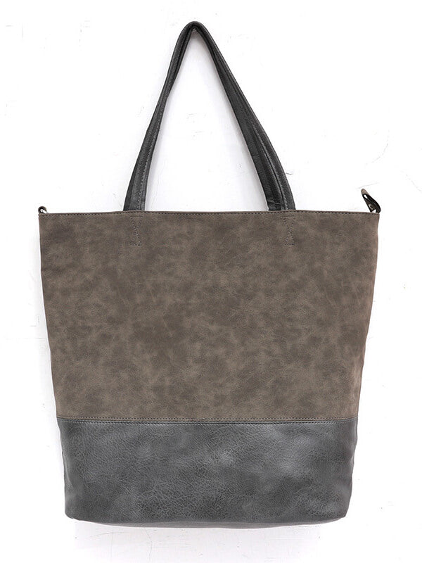 Women's Solid Color Block PU Leather HandBag