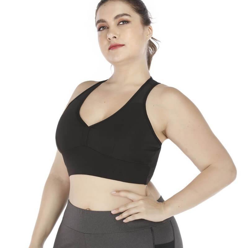 Women Plus Size Sports Bra Full Coverage Yoga Workout Bra - CHALIER
