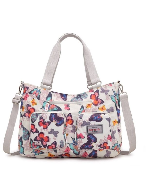 Women's Nylon Floral Printed Shoulder Bag