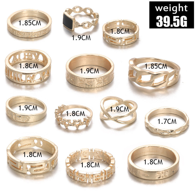 Female DesignRings Gold Fashionable Cool Jewelry Set