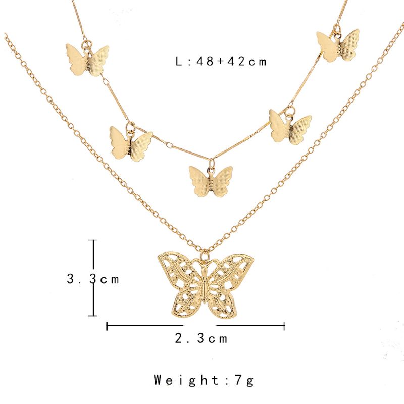 Female Hot Necklaces Women Gold Butterfly Choker Design Jewelry